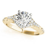 Yellow gold Fancy Pink Asscher Cut Diamond Solitaire Ring with Hidden Halo and Pavé Band