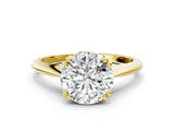 Yellow gold Round Cut Solitaire Diamond Ring with Six-Prong Setting and Classic Band_12