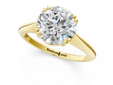 Yellow gold Round Cut Solitaire Diamond Ring with Six-Prong Setting and Classic Band_4