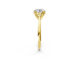 Yellow gold Round Cut Solitaire Diamond Ring with Six-Prong Setting and Classic Band_5