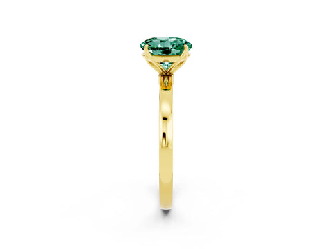 Yellow gold Round Cut Solitaire Diamond Ring with Thin Band and Four-Prong Setting_2