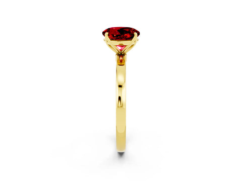 Yellow gold Round Cut Solitaire Diamond Ring with Thin Band and Four-Prong Setting_2
