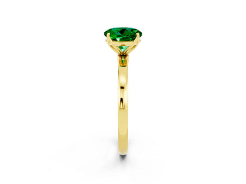 Yellow gold Round Cut Solitaire Diamond Ring with Thin Band and Four-Prong Setting_2