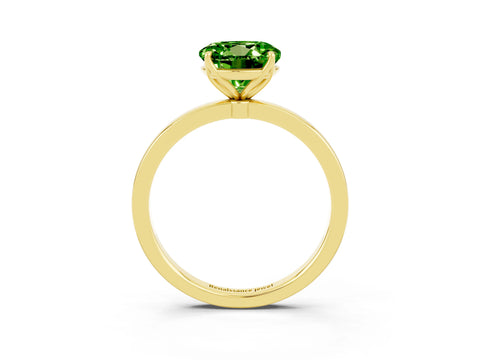 Yellow gold Round Cut Solitaire Diamond Ring with Thin Band and Four-Prong Setting_3