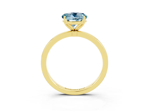 Yellow gold Round Cut Solitaire Diamond Ring with Thin Band and Four-Prong Setting_3
