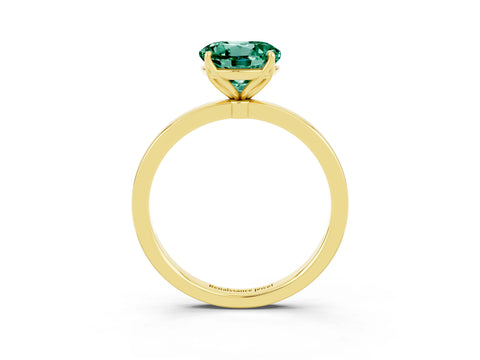 Yellow gold Round Cut Solitaire Diamond Ring with Thin Band and Four-Prong Setting_3