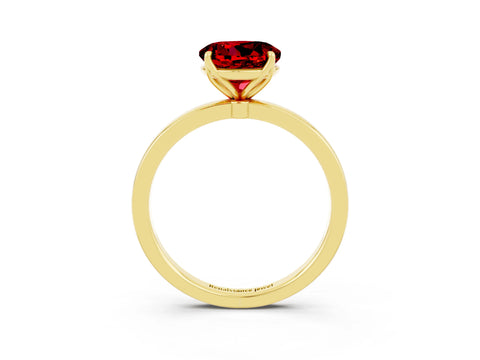 Yellow gold Round Cut Solitaire Diamond Ring with Thin Band and Four-Prong Setting_3