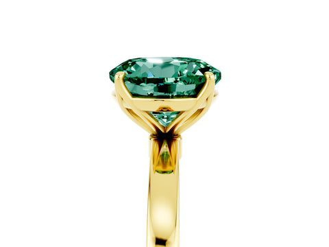 Yellow gold Round Cut Solitaire Diamond Ring with Thin Band and Four-Prong Setting_5