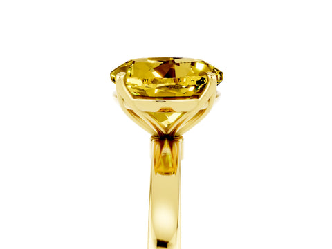 Yellow gold Round Cut Solitaire Diamond Ring with Thin Band and Four-Prong Setting_5