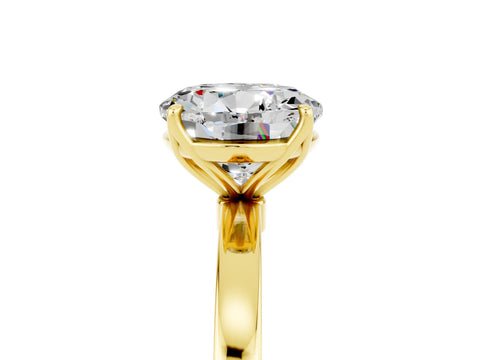 Yellow gold Round Cut Solitaire Diamond Ring with Thin Band and Four-Prong Setting_5