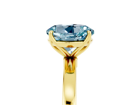Yellow gold Round Cut Solitaire Diamond Ring with Thin Band and Four-Prong Setting_5