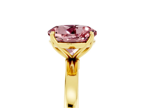 Yellow gold Round Cut Solitaire Diamond Ring with Thin Band and Four-Prong Setting_5