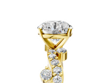 Yellow gold Round Cut Solitaire Diamond Twisted Band with Pave Setting_80