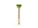 Yellow gold Round Cut Solitaire Diamond with Pavé Band and Four-Prong Setting_2