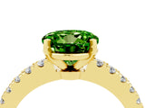 Yellow gold Round Cut Solitaire Diamond with Pavé Band and Four-Prong Setting_4