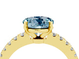 Yellow gold Round Cut Solitaire Diamond with Pavé Band and Four-Prong Setting_4