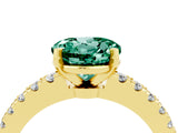 Yellow gold Round Cut Solitaire Diamond with Pavé Band and Four-Prong Setting_4