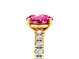 Yellow gold Round Cut Solitaire Diamond with Pavé Band and Four-Prong Setting_5