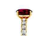 Yellow gold Round Cut Solitaire Diamond with Pavé Band and Four-Prong Setting_5