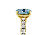 Yellow gold Round Cut Solitaire Diamond with Pavé Band and Four-Prong Setting_5