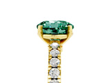 Yellow gold Round Cut Solitaire Diamond with Pavé Band and Four-Prong Setting_5