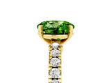 Yellow gold Round Cut Solitaire Diamond with Pavé Band and Four-Prong Setting_5