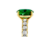 Yellow gold Round Cut Solitaire Diamond with Pavé Band and Four-Prong Setting_5