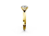 Yellow gold Round Cut Solitaire Engagement Ring with Flat Band and Four-Prong Setting 2