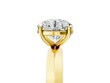 Yellow gold Round Cut Solitaire Engagement Ring with Flat Band and Four-Prong Setting 5