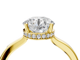 Yellow gold Round Cut Solitaire Engagement Ring with Four-Prong Setting on a Classic Band_61