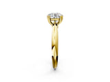 Yellow gold Round Cut Solitaire Engagement Ring with Tapered Band and Four-Prong Setting 2