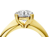 Yellow gold Round Cut Solitaire Engagement Ring with Tapered Band and Four-Prong Setting 4