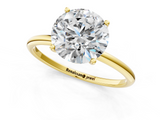 Yellow gold Round Cut Solitaire Engagement Ring with Thin Band and Four-Prong Setting_4