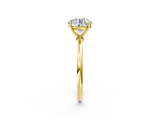 Yellow gold Round Cut Solitaire Engagement Ring with Thin Band and Four-Prong Setting_5