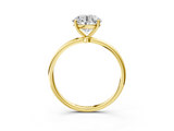 Yellow gold Round Cut Solitaire Engagement Ring with Thin Band and Four-Prong Setting_6