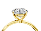 Yellow gold Round Cut Solitaire Engagement Ring with Thin Band and Four-Prong Setting_7