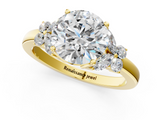 Yellow gold Round Cut Solitaire Floral Diamond Ring with Four-Prong Setting_38