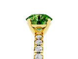 Yellow gold Round Cut Solitaire Pave Diamond Engagement Ring with Four-Prong Setting_5
