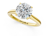 Yellow gold Round Cut Solitaire Ring with Cathedral Band and Four-Prong Setting_87