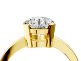 Yellow gold Round Cut Solitaire Ring with Four-Prong Setting and Classic Band_45