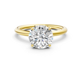 Yellow gold Round Cut Solitaire Ring with Thin Band and Four-Prong Setting_36
