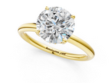 Yellow gold Round Cut Solitaire Ring with Thin Band and Four-Prong Setting_37