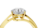 Yellow gold Round Cut Solitaire Twist Band Ring with Four-Prong Setting_37
