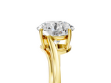 Yellow gold Round Cut Solitaire Twist Band Ring with Four-Prong Setting_38