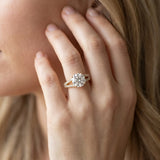 Yellow gold Round Cut Split Shank Pave Diamond Engagement Ring with Four-Prong Setting_14