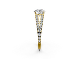 Yellow gold Round Cut Split Shank Pave Diamond Engagement Ring with Four-Prong Setting_33