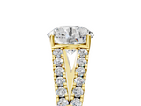 Yellow gold Round Cut Split Shank Pave Diamond Engagement Ring with Four-Prong Setting_36