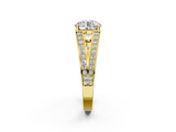 Yellow gold Round Cut Split Shank Pave Diamond Ring with Four-Prong Setting_51