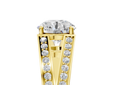 Yellow gold Round Cut Split Shank Pave Diamond Ring with Four-Prong Setting_54