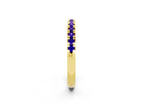 Yellow gold Round Cut Tanzanite Pavé Set Thin Band_2